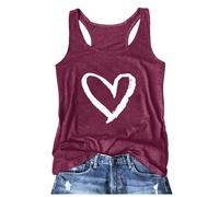Tops Women Teenager Crop Tops Women Tank Tops Sleeveless Printed Shirts Summer Tops Loose Fit Running Shirts Sexy Cop, purple, S