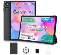 Topsand 10-inch Tablet Android 16,120Hz Display,T7200 Octa-core,20GB+64GB+2TB Expandable,6000mAh, Gemini AI,Face ID,Widevine L1,GPS, Tablet with Case