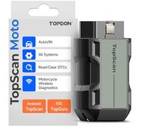 TopScan Motorcycle OBD2 Scanner Diagnostic Tool, Wireless Motorcycle OBD2 Code Reader Fits for Harley, Ducati, BMW, All Systems Motorbike Scan Tool with Hot Reset Functions, Data Stream