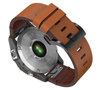 TOPsic 22mm Brown Leather Watch Band, Standard Design, Compatible with Fenix 5/5 Plus/6/6 Pro/7/7 Solar/Forerunner 935/945/Approach S60/S62/Quatix 6/5/Garmin Instinct/Quatix 6/5