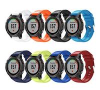 TOPsic 5 Straps, Quick Fit 22mm Soft Silicone Sport Replacement Band for Garmin 5/5 Plus/Forerunner 935/6/ 6 Pro/ 7/7 Solar/ 7 Sapphire Solar