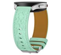 TOPsic Leather Strap Galaxy Watch 6, 20mm Replacement Strap Flowers Engraved Leather Strap for Galaxy Watch 7/6/5/4 40mm 44mm, Galaxy Watch 6 Classic 43mm 47mm, Galaxy Watch 5 Pro 45mm