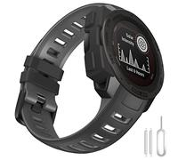 TOPsic Strap Compatible with Garmin Instinct 2 and Solar - Adjustable Two-Tone Silicone Sport Strap for Instinct/Tactical/Tide/Esports