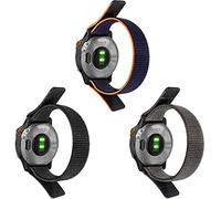 TOPsic Strap Fenix 5/Fenix 6 Strap, 22mm Loop Nylon Wrist Band Quick Dry Sport StrapFenix 5 Plus/Fenix 6 Pro/Forerunner 935/945/Quatix 6/5/Gear S3/46mm/Watch 3 45mm, Black + Navy Blue + Gray