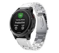 TOPsic Strap for Fenix 5 Band, Replacement Stainless Steel Band Metal Strap for Fenix 5/Fenix 5 Plus/Forerunner 935/Instinct/Fenix 6/Fenix 6 Pro/Fenix 7/Fenix 7 Solar/Fenix 7 Sapphire Solar