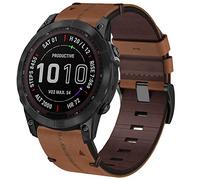 TOPsic Strap for Garmin Fenix 7, 22mm Genuine Leather Band QuickFit Replacement Strap for Garmin Fenix 7/FEnix 6/FEnix 6 Pro/FENix 5/FENix 5 Plus/Forerunner 935/945/Instinct 2/Approach S62/Quatix 6/5