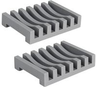 Topsky 2 Pack Silicone Soap Dish with Self-emptying Drainage Grey