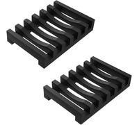 Topsky 2-pack Silicone Soap Dish with Self-emptying Drainage Soap Holder for Kitchen Shower Room Bathroom (Black)