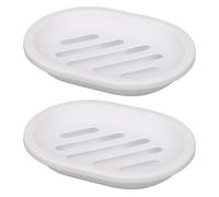 TOPSKY 2-pack Soap Dish, Soap Holder, Soap Saver, Easy Cleaning, Dry, Stop Mushy Soap (White)
