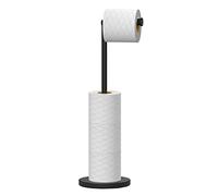 Topsky Free Standing Toilet Roll Holder, Stainless Steel Anti Rust Toilet Paper Holder for 4-5 Jumbo Rolls, Toilet Roll Stand for Bathroom Living Room Kitchen etc (Black)