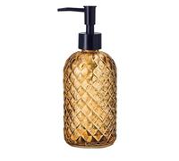 Topsky Glass Soap Dispenser with Black Plastic Pump, 400ml Liquid Hand Soap Dispenser, Rustproof Pump for Kitchen & Bathroom, Great for Lotions, Essential Oil, Liquid Soaps (Amber-1)