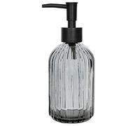 Topsky Glass Soap Dispenser with Black Plastic Pump, 400ml Liquid Hand Soap Dispenser, Rustproof Pump for Kitchen & Bathroom, Great for Lotions, Essential Oil, Liquid Soaps (Grey)