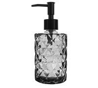 Topsky Glass Soap Dispenser with Plastic Pump, 330ml Liquid Hand Soap Dispenser, Rustproof Pump for Kitchen & Bathroom, Great for Lotions, Essential Oil, Liquid Soaps (Black)