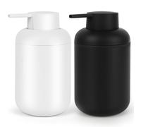 Topsky Plastic Soap Dispenser 330ml Black + White 2 Pack
