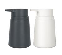 Topsky Plastic Soap Dispenser with Rustproof Pump 320ml 2 Pack Grey & White | Liquid Hand Soap Dispenser for Kitchen & Bathroom, Great for Lotions, Essential Oil, Liquid Hand Soaps, Shampoo