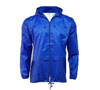 Topsport Men's 100% Waterproof Showerproof Kagoul Jacket Rain Coat Kagool Extended Hood (Large, Royal)