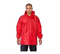 Topsport Men's 100% Waterproof Showerproof Kagoul Jacket Rain Coat Kagool Extended Hood (Small, Red)