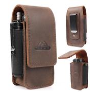 Topstache Multitool Sheath for Men - Belt Leather Multitool Holster - EDC Belt Organizer for Leatherman, Gerber - Magnetic Closure Multitool Pouch Fits Folding Tool, Darkbrown