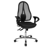 Topstar SY Deluxe OP290UG20 Swivel Chair Synchronising Discs Open Point with Arm Rests/Fabric Cover Black