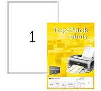 TopStick Self Adhesive Multipurpose Labels, 1 Label per A4 Sheet, 100 Sheets, 199.6 x 289.1 mm, 100 Labels, Blank Universal Labels Stickers, Sticky Labels for Laser & Inkjet Printer, White