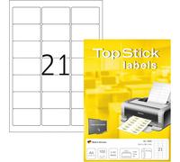 TopStick A4 Self Adhesive Address Labels, 21 Labels Per Sheet, 100 Sheets, 2,10