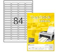 TopStick A4 Self Adhesive Address Labels, 84 Labels Per Sheet, 1,000 Sheets, 46 x 11.1 mm, 84,000 Labels, Blank Printer Labels For Laser & Inkjet, Printable Sticky Paper Labels