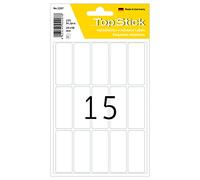 TopStick Multi Purpose Labels, 15 Labels per Sheet, 150 Sheets, 20 x 50 mm, 2250 Labels, Self Adhesive Small Labels Stickers, Blank Sticky Labels for Office Kitchen Home, White