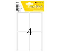 TopStick Multi Purpose Labels, 4 Labels per Sheet, 150 Sheets, 52 x 82 mm, 600 Labels, Self Adhesive Large Labels Stickers, Blank Sticky Labels for Office Kitchen Home, White
