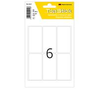 TopStick Multi Purpose Labels, 6 Labels per Sheet, 15 Sheets, 34 x 67 mm, 90 Labels, Self Adhesive Large Labels Stickers, Blank Sticky Labels for Office Kitchen Home, White