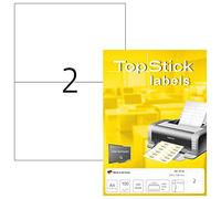 TopStick Self Adhesive Multipurpose Labels - 2000 Blank Universal Labels per A4 Sheet, 210 x 148 mm, Compatible with Laser & Inkjet Printers, White