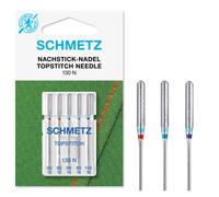 (Topstitch, Size: Assorted 80/12, 90/14 and 100/16) Schmetz Sewing Machine Needles, 5pk
