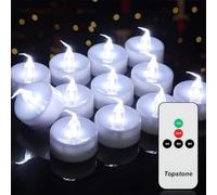 Topstone Pack Of 12 Remote Controlled Led Tea Light Cold White