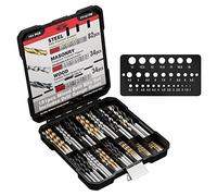 TopsTools 151pcs TT151TW 1mm-10mm Mix Steel Masonry Brad Point Drill Bits