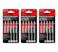 TopsTools 15pcs JSTT144D_3 100mm T144D Jigsaw Blades for Wood Long Life