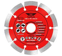 TopsTools 1pc TTDS125 125mm x 22.23mm Bore Segmented Diamond Cutting Disc | High-grade diamond construction provides fast, clean and durable dry cutting with no water cooling required