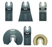 TopsTools 6pcs FAKA6 Mixed Fast Fit Multitool Blade Kit | Compatible with DeWalt, Stanley, Black & Decker, Bosch, Fein (Non-StarLock), fast fit mixed blades cut wood, metal & plastic