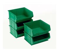Topstore TC6 Storage Bins - Pack of 5 - H182mm x W420 x D375 mm - choice of colours (Green)