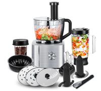 TopStrong 11-in-1 3.2L Bowl 1100W 3 Speeds with Chopping Blending Kneading Grinding Whisking Juicing Food Processor blender Dark grey