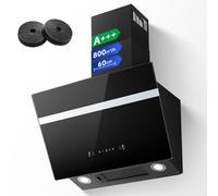 TopStrong Cooker Hood 60cm, 800 m³/h Kitchen Extractor Fan with Carbon Filters, Class A+++ Wall Mounted Extractor Hood with Recirculating & Ducting System, Touch and Gesture Control, 3 Speed + Booster