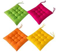 Topstylehouse 4 PCS Soft Chair Pads, Chair Seat Pads with Ties, Chair Cushions Dining Room for Garden Patio Kitchen Dining (A,40x40cm)
