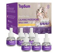 TopSum Cat Calming Plug-in Refills TS03 - Premium Pheromone Diffuser 6-Pack for Cat Anxiety, Covers 700 sq ft, Safe for Cats of All Ages