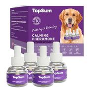 TopSum Dog Calming Plug In Refill: Calming For Dogs Fireworks - Calming Plug Ins Refills - Pheromone Diffuser Refill For Dogs, 4 Pack (Purple)