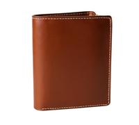 TOPSUM LONDON Men’s RFID Blocking Real Leather Wallet with Zipper - Slim Tan Bifold Wallet with 8 Card Slots, ID Window, Coin Pocket, Banknote Section & Gift Box - Premium Handmade Leather 4016
