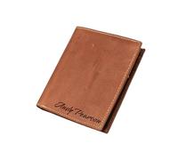 TOPSUM LONDON Personalized RFID Blocking Wallet Men - Custom Name Initial Engraved Wallets - Gift for Dad, Boyfriend, or Husband - Comes in an Elegant Gift Box (Tan #4016)