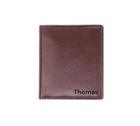 TOPSUM LONDON Personalized RFID Blocking Wallet Men - Custom Name Initial Engraved Wallets - Gift for Dad, Boyfriend, or Husband - Comes in an Elegant Gift Box (Brown #4010)