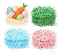 Topsvllcly 2.2 LB Easter Grass 35oz 4 Colors Crinkle Cut Recyclable Paper Shred Filler for Basket Boxes Bags Filling Egg Hunt Decor Gift Wrapping
