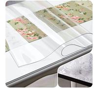 Toptablecloths Clear PVC Table Protector Embossed Made to Measure (Available in (Transparent, 160x90 cm)