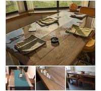 Toptablecloths PVC Table Protector Table Cover Transparent Waterproof Clear Plastic Tablecloth (Transparent 1.5 mm, 40 cm Round)