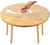 Toptablecloths Round Clear PVC Table Cover Protector Transparent Table Cloth Plastic (Round 55 cm)