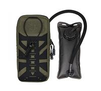 TOPTACPRO Tactical Hydration Pouch with Inner Bladder Water Bag Laser Cut MOLLE Hydration Pouch for Hiking Biking Running and Climbing (E:Ranger Green)